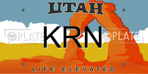 KRN Utah License Plate