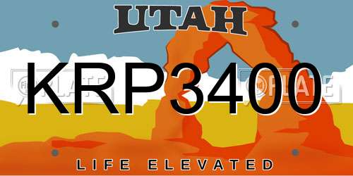 KRP3400 Utah License Plate