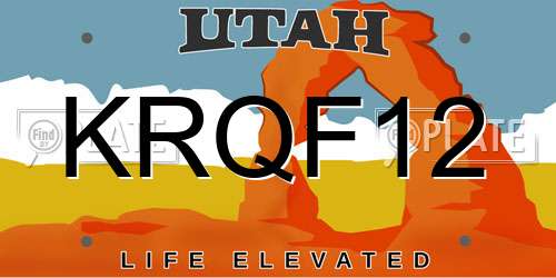 KRQF12 Utah License Plate