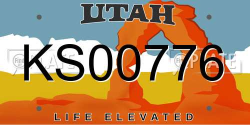 KS00776 Utah License Plate