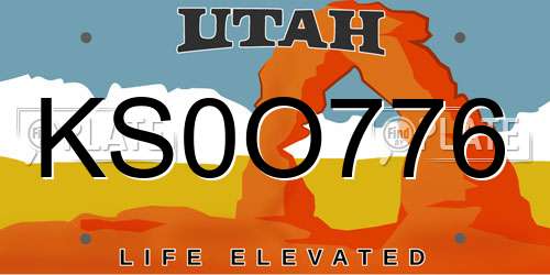 KS0O776 Utah License Plate
