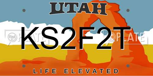 KS2F2T Utah License Plate