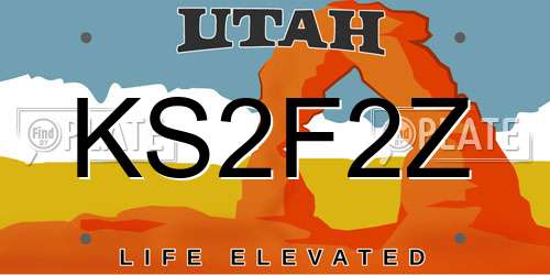 KS2F2Z Utah License Plate