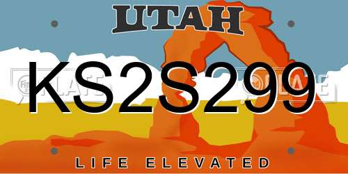 KS2S299 Utah License Plate