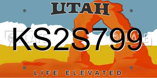 KS2S799 Utah License Plate