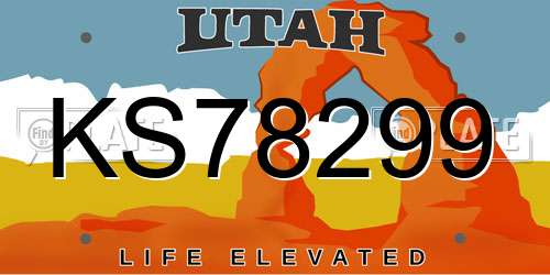 KS78299 Utah License Plate