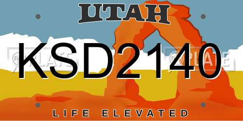 KSD2140 Utah License Plate