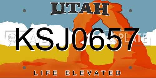 KSJ0657 Utah License Plate