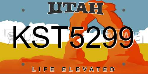 KST5299 Utah License Plate