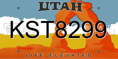 KST8299 Utah License Plate