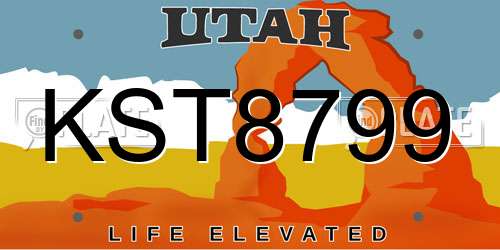 KST8799 Utah License Plate