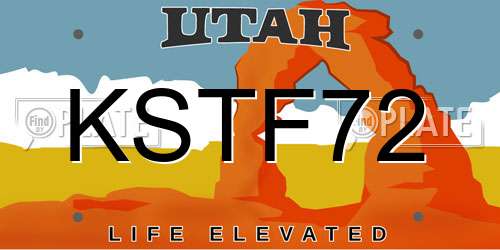 KSTF72 Utah License Plate