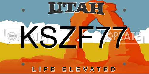 KSZF77 Utah License Plate