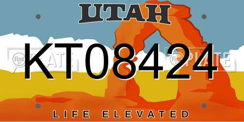 KT08424 Utah License Plate