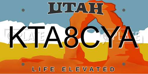 KTA8CYA Utah License Plate