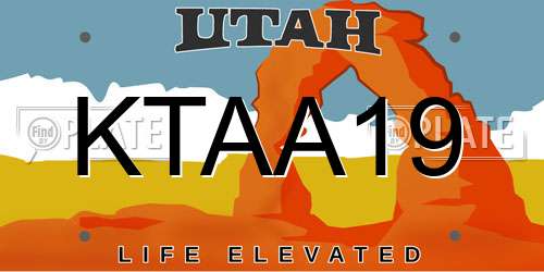 KTAA19 Utah License Plate