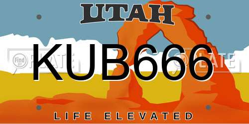 KUB666 Utah License Plate