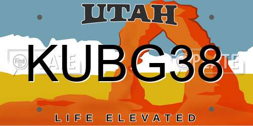 KUBG38 Utah License Plate