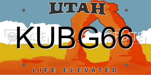 KUBG66 Utah License Plate