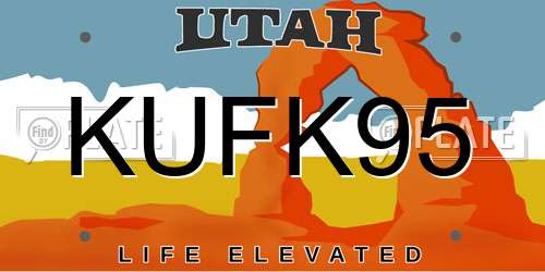 KUFK95 Utah License Plate
