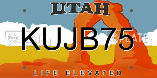 KUJB75 Utah License Plate