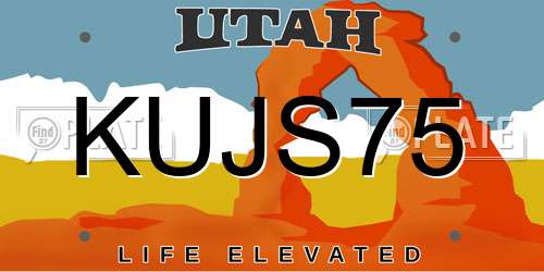 KUJS75 Utah License Plate
