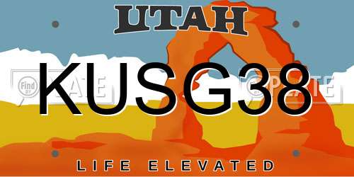 KUSG38 Utah License Plate