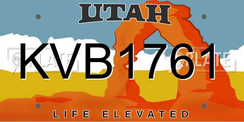 KVB1761 Utah License Plate