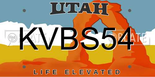 KVBS54 Utah License Plate