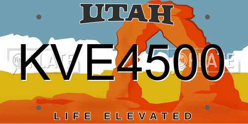 KVE4500 Utah License Plate
