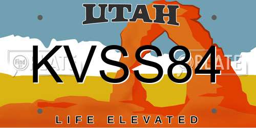 KVSS84 Utah License Plate