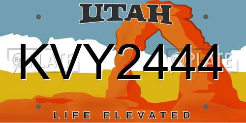KVY2444 Utah License Plate