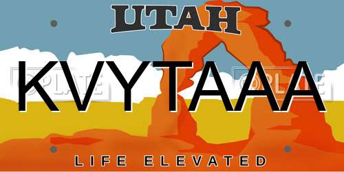 KVYTAAA Utah License Plate