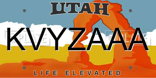 KVYZAAA Utah License Plate