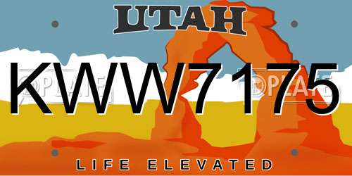 KWW7175 Utah License Plate