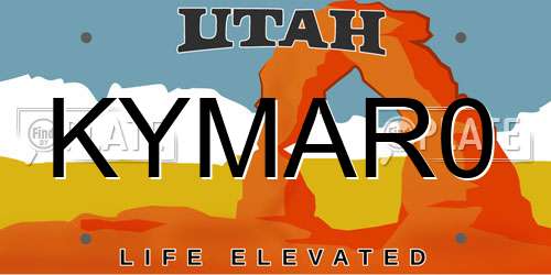 KYMAR0 Utah License Plate