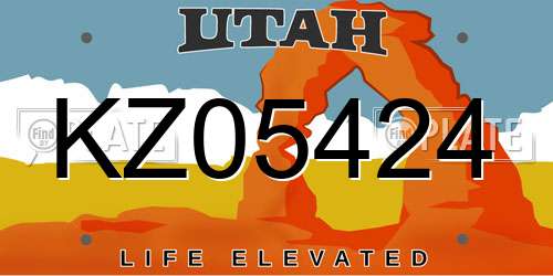 KZ05424 Utah License Plate