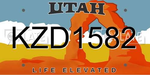 KZD1582 Utah License Plate