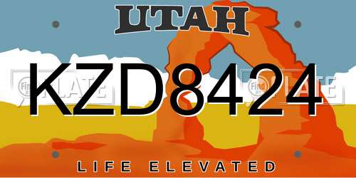 KZD8424 Utah License Plate