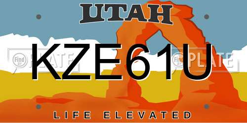 KZE61U Utah License Plate
