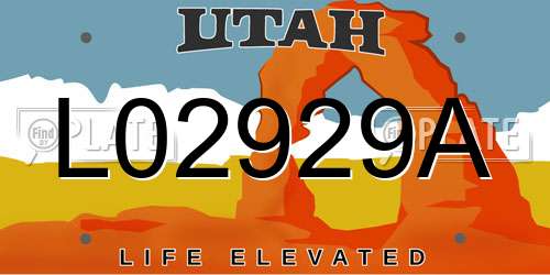 L02929A Utah License Plate