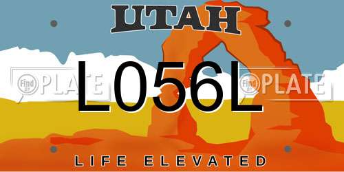 L056L Utah License Plate