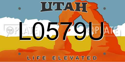 L0579U Utah License Plate