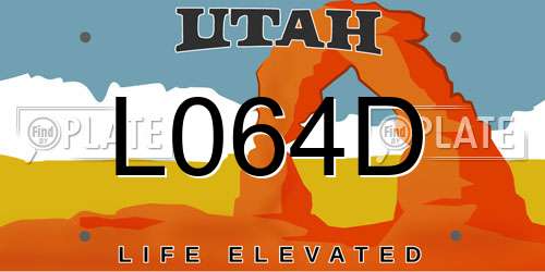 L064D Utah License Plate