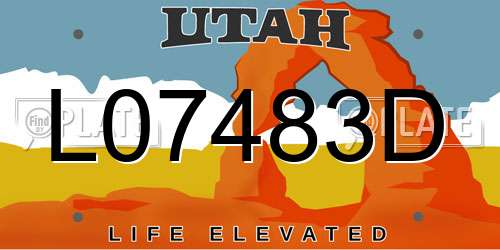 L07483D Utah License Plate