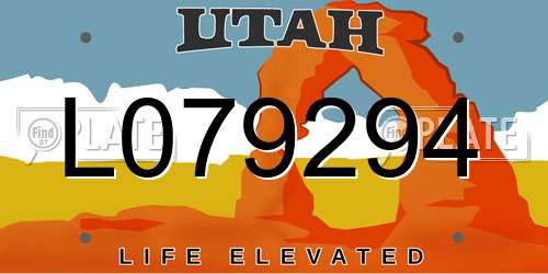 L079294 Utah License Plate