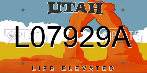 L07929A Utah License Plate