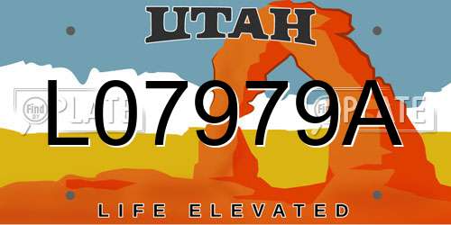 L07979A Utah License Plate