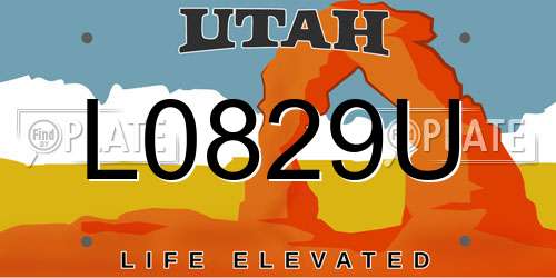 L0829U Utah License Plate