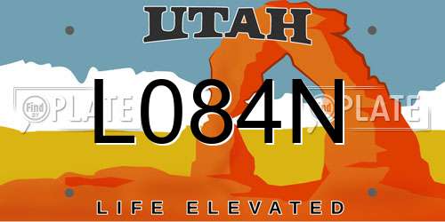 L084N Utah License Plate